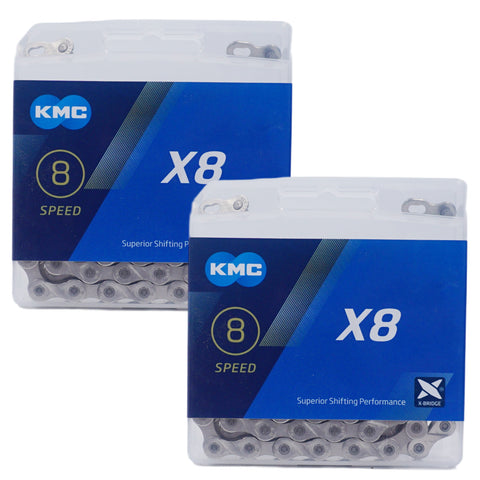 Image of KMC X8 8-Speed Bike Chain Silver 116 Links