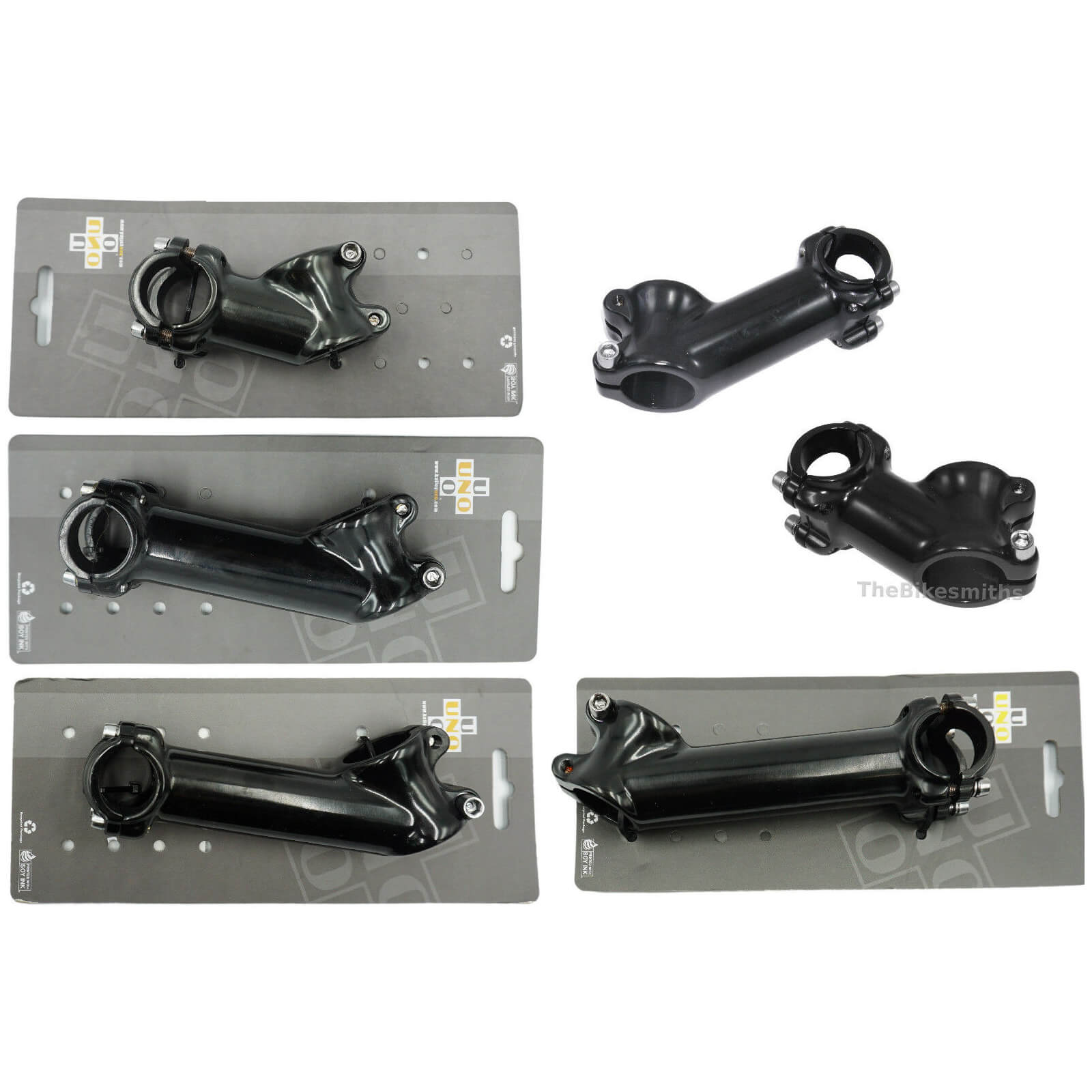 Kalloy Uno Threadless Bicycle Stem – 60mm, 31.8mm Clamp, 7° Rise, Black Aluminum (AS-007N)