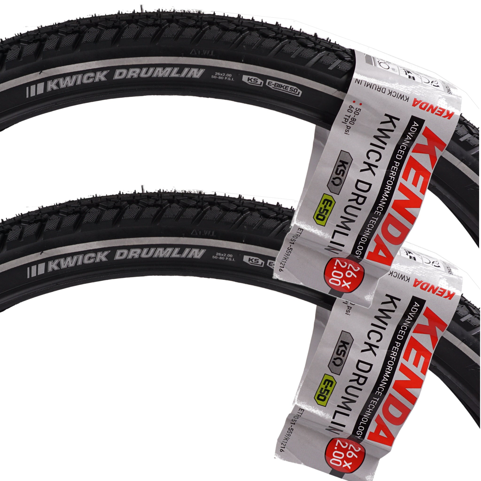 Kenda K1216 Kwick Drumlin 26x2.00 E-Bike K-Shield and Reflective