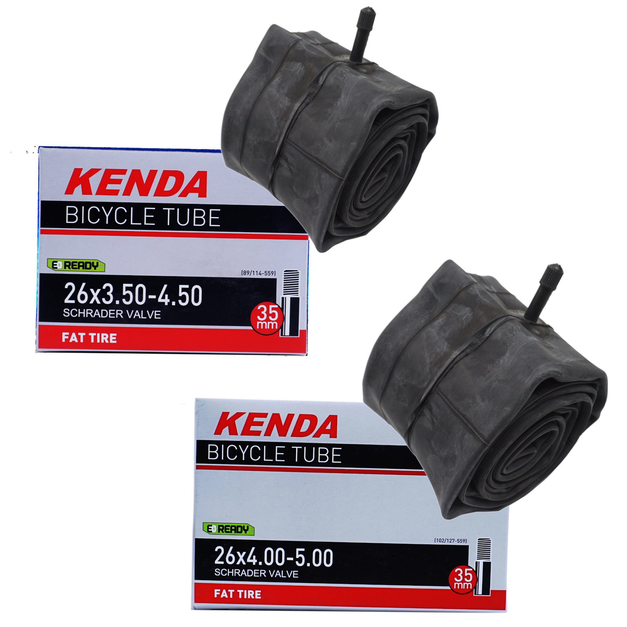 Kenda 26x3.50-4.50 or 26x4.0-5.0 Schrader Valve Fat Bike Tube - The Bikesmiths