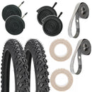 Kenda K831 Alpha Bite 26" Tire kit with two presta or scharde tubes, two rubber or felt rim strips.