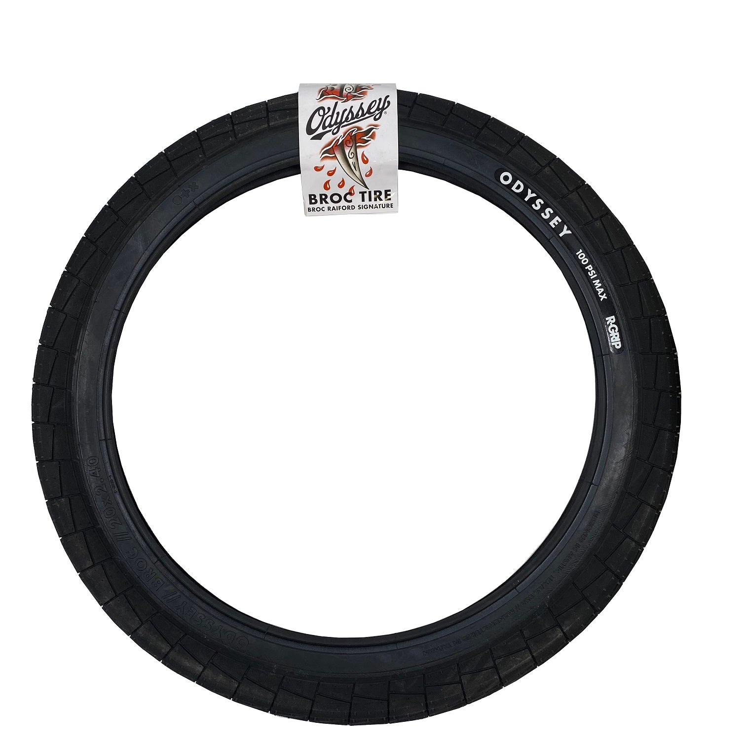 Odyssey Broc Raiford Street Park Urban R-Grip 100psi BMX Tire 20x2.40 or 20x2.25 - The Bikesmiths