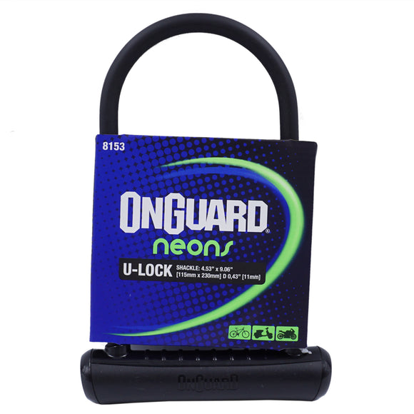 OnGuard 8153BL NEON 9x4.5" Bike  U-Lock & Bracket - The Bikesmiths
