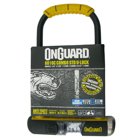Image of OnGuard 8010C Bulldog 9x4.5" Combo U-Lock - TheBikesmiths