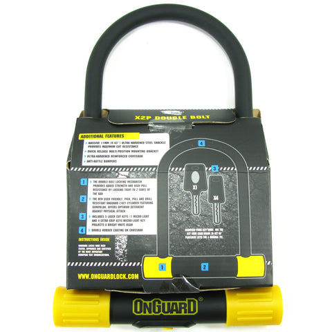 Image of OnGuard 8010LM Lean & Mean 115mm x 230mm Key U-Lock - TheBikesmiths