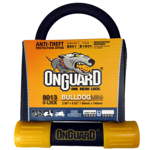 OnGuard 8013 Bulldog Mini 9cm x 14cm Key U-lock - TheBikesmiths