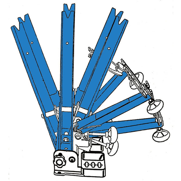 Park Tool TS-2.2p Truing Stand with TSB-2.2 Base.  Photo shows the truing stand and how it can move up and down based on application.