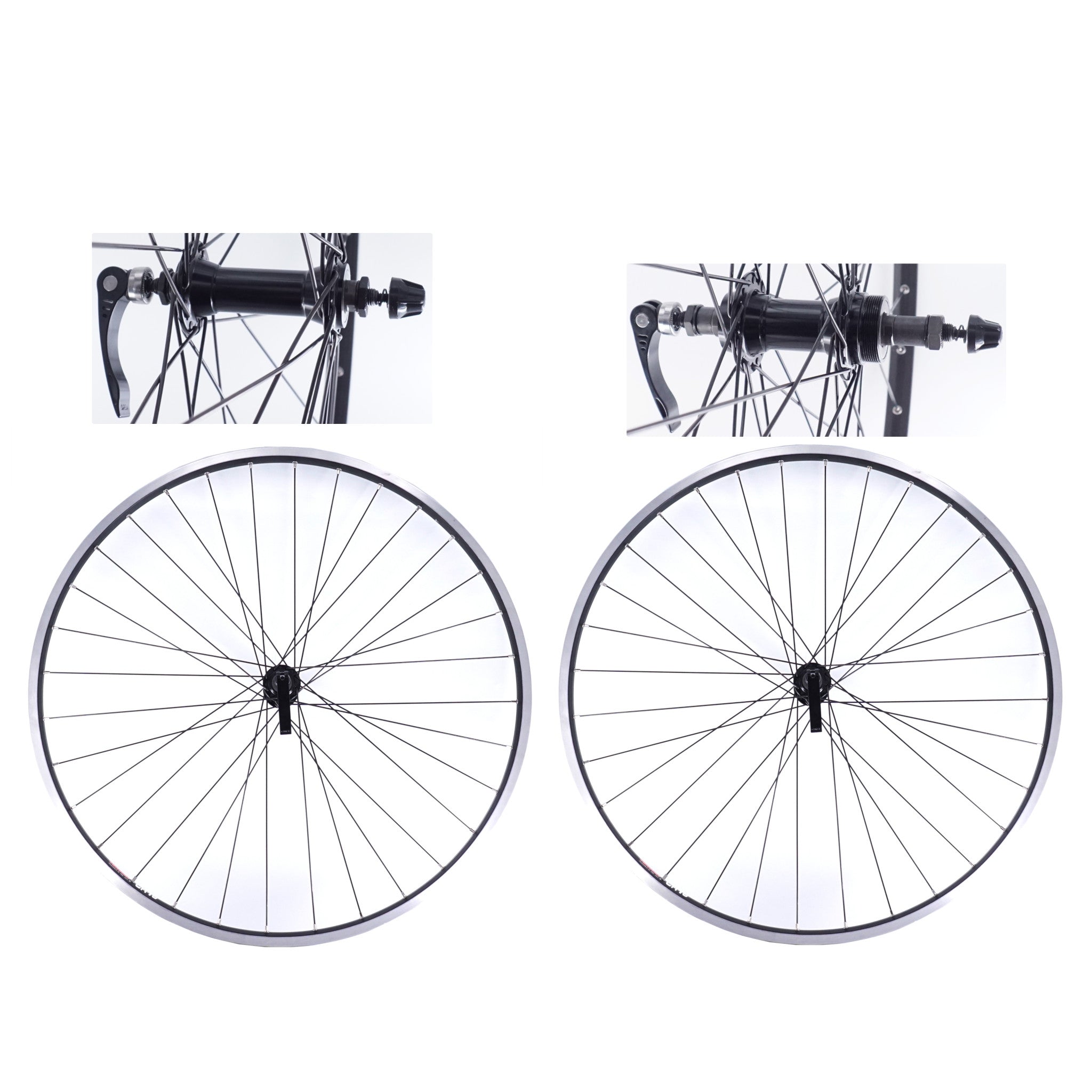 Sun Ringle CR-18 700c Black Front and Rear (Freewheel type) Hybrid Bike Wheelset - The Bikesmiths