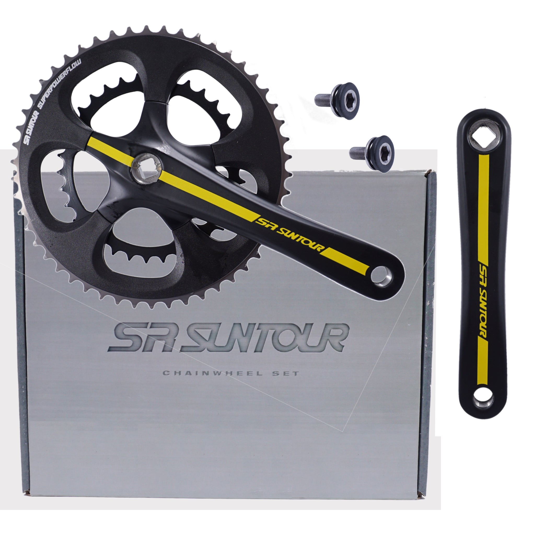 Suntour VX-D Compact 50/34 Square Taper Road Bike Crank - The Bikesmiths