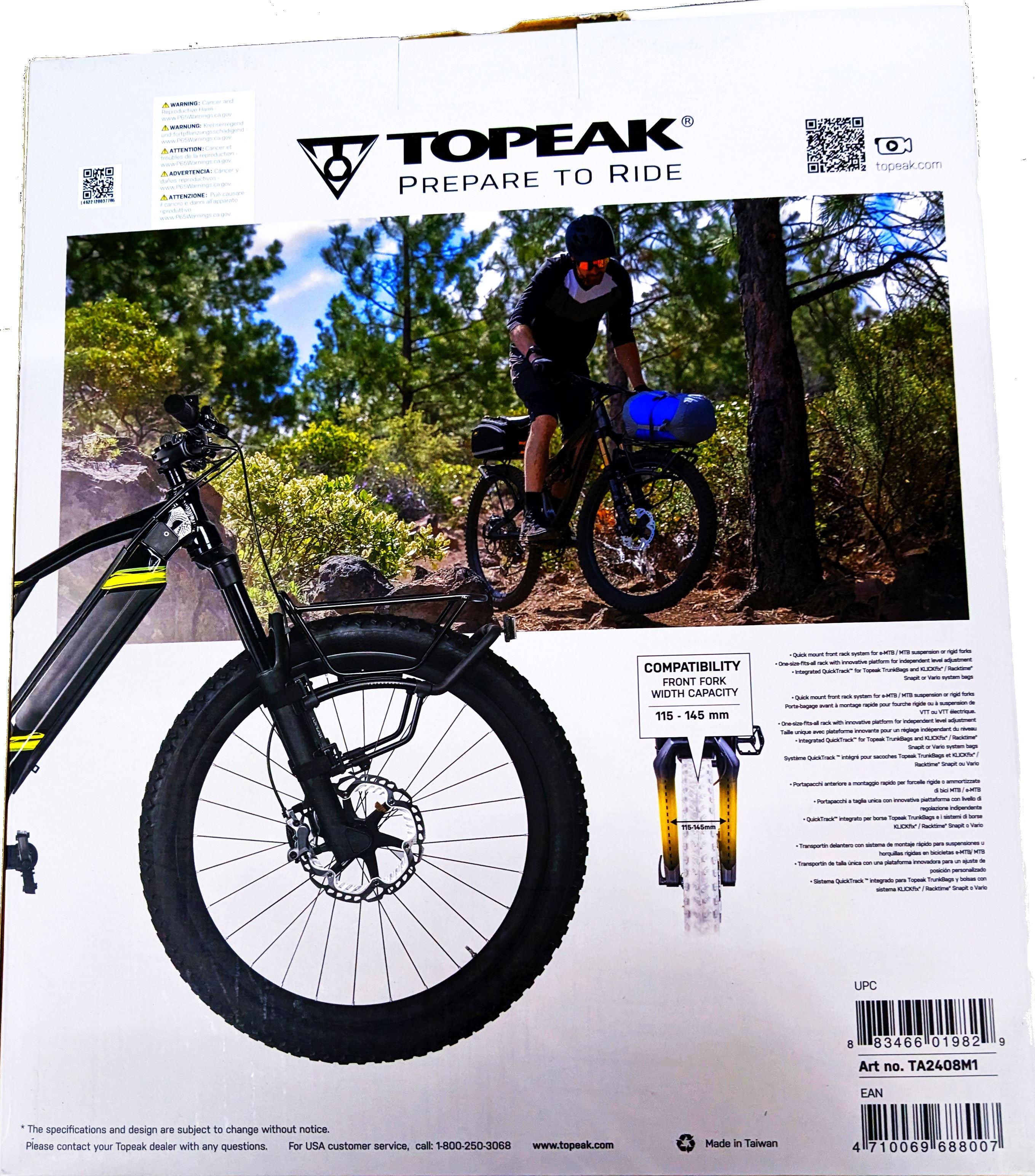 Topeak TA2408M1 Front Tetrarack QR Strap Shock Fork Mount MTB Rack - The Bikesmiths