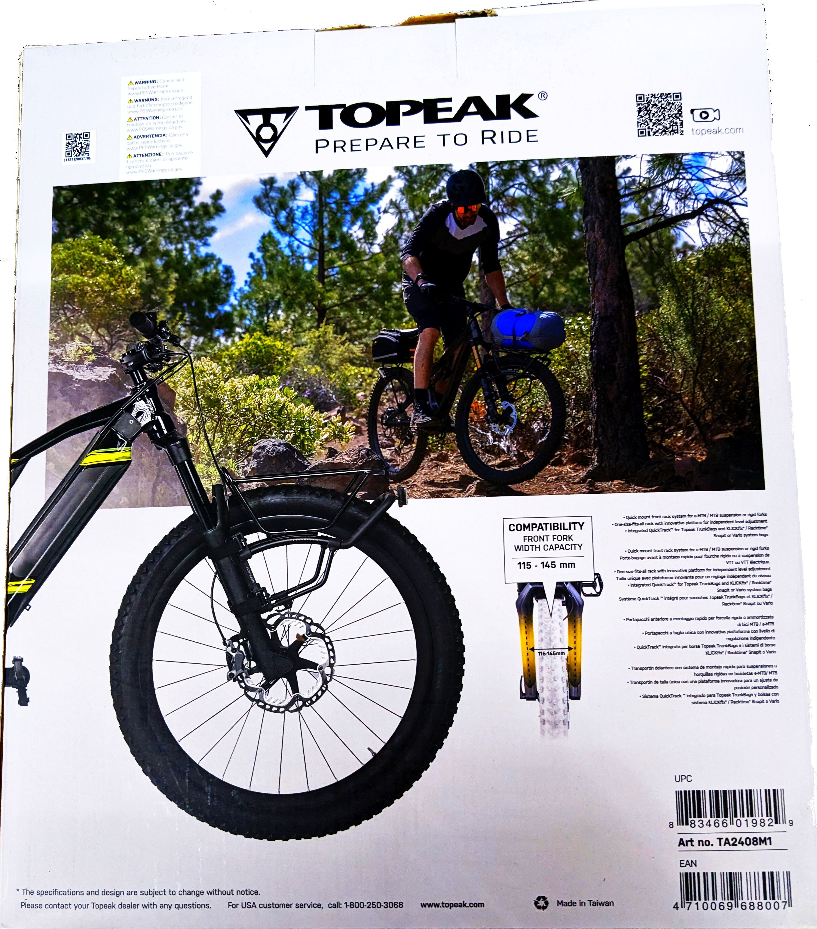 Topeak TA2408M1 Front Tetrarack QR Strap Shock Fork Mount MTB Rack