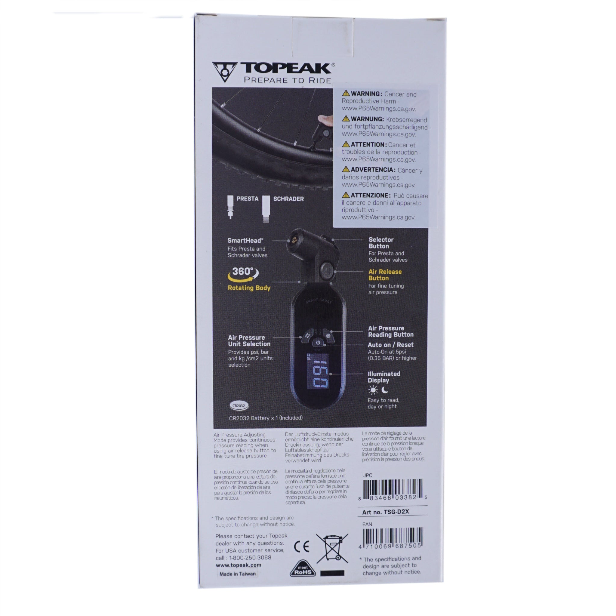 Topeak TSG-D2X Smartgauge Digital Tire Gauge