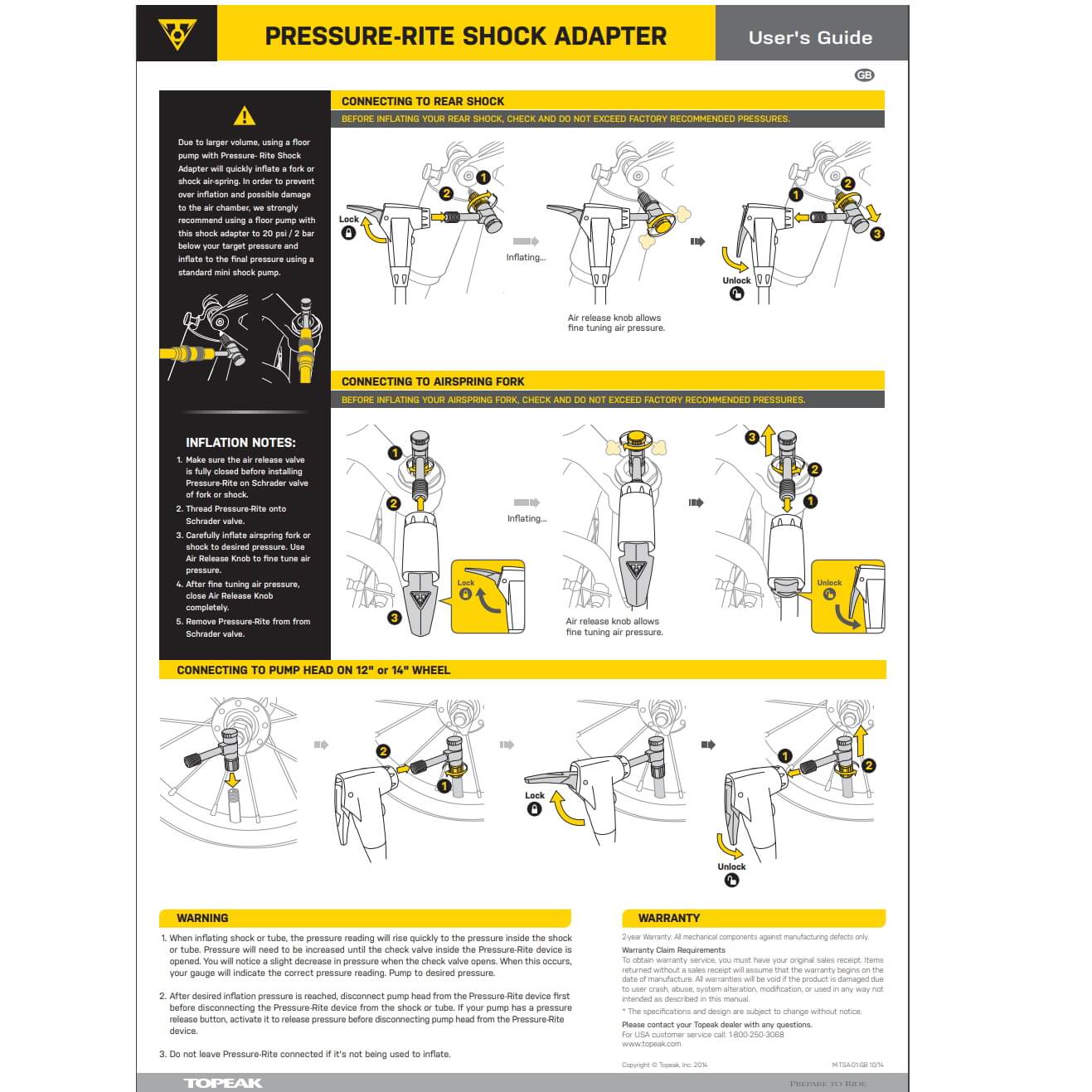 Topeak Pressure Rite Shock Adapter for Bike Forks/Shocks | The