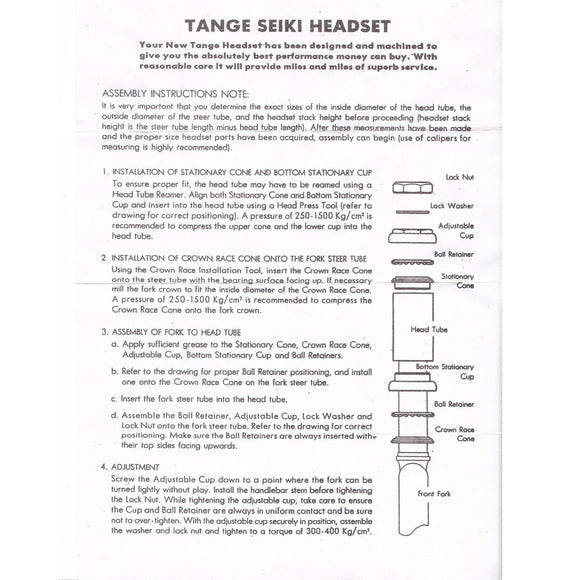 Tange-Seiki Passage 1" 30.0/27.0 Threaded Headset - TheBikesmiths
