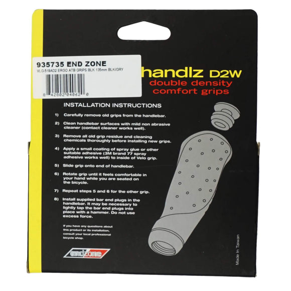 End Zone Handlz D2W Velo Ergo ATB 135mm Grips - TheBikesmiths