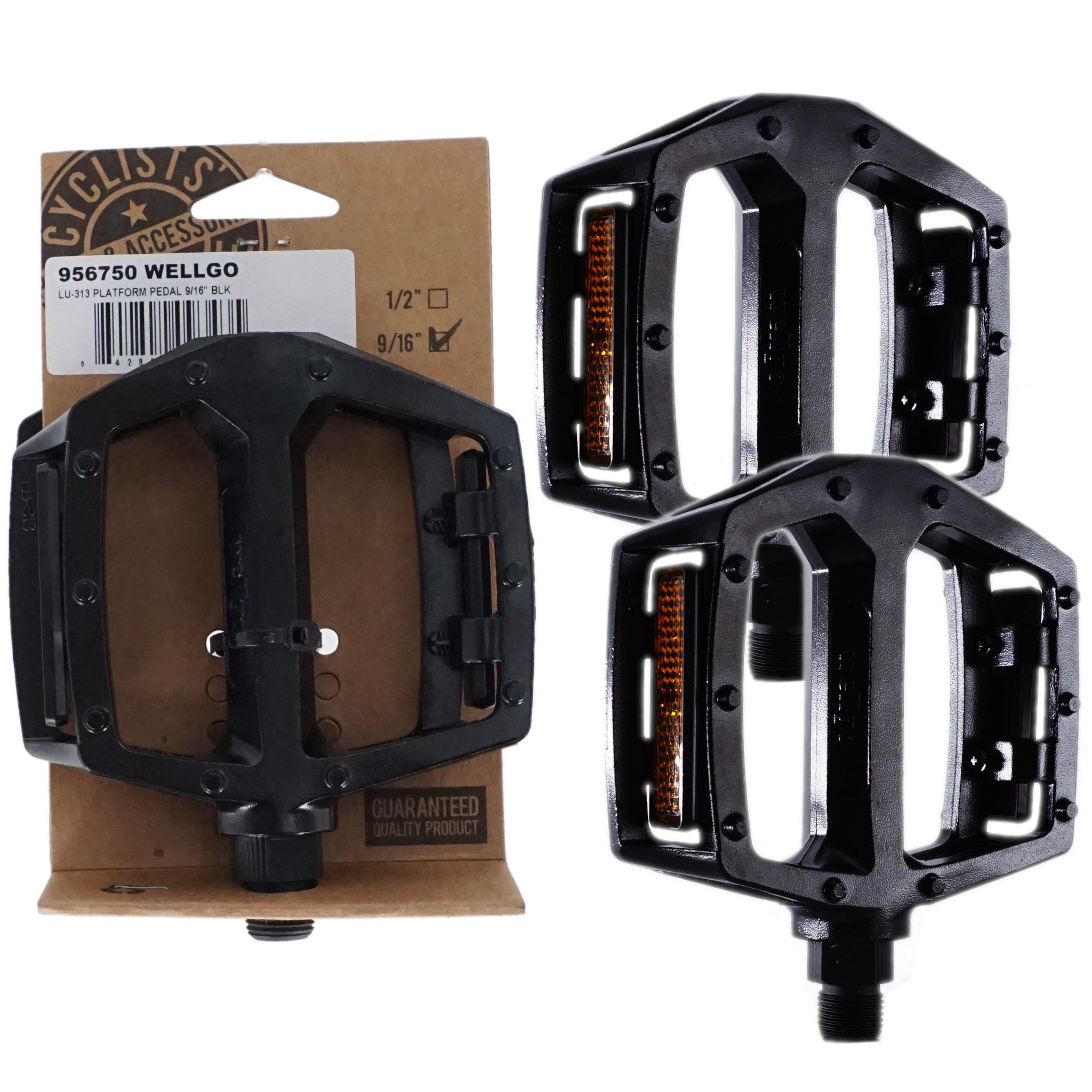 Wellgo LU-313 Aluminum Platform Pedals 9/16" - The Bikesmiths