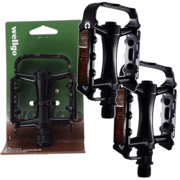 Wellgo M20 Aluminum Platform Pedals 9/16" Black - The Bikesmiths