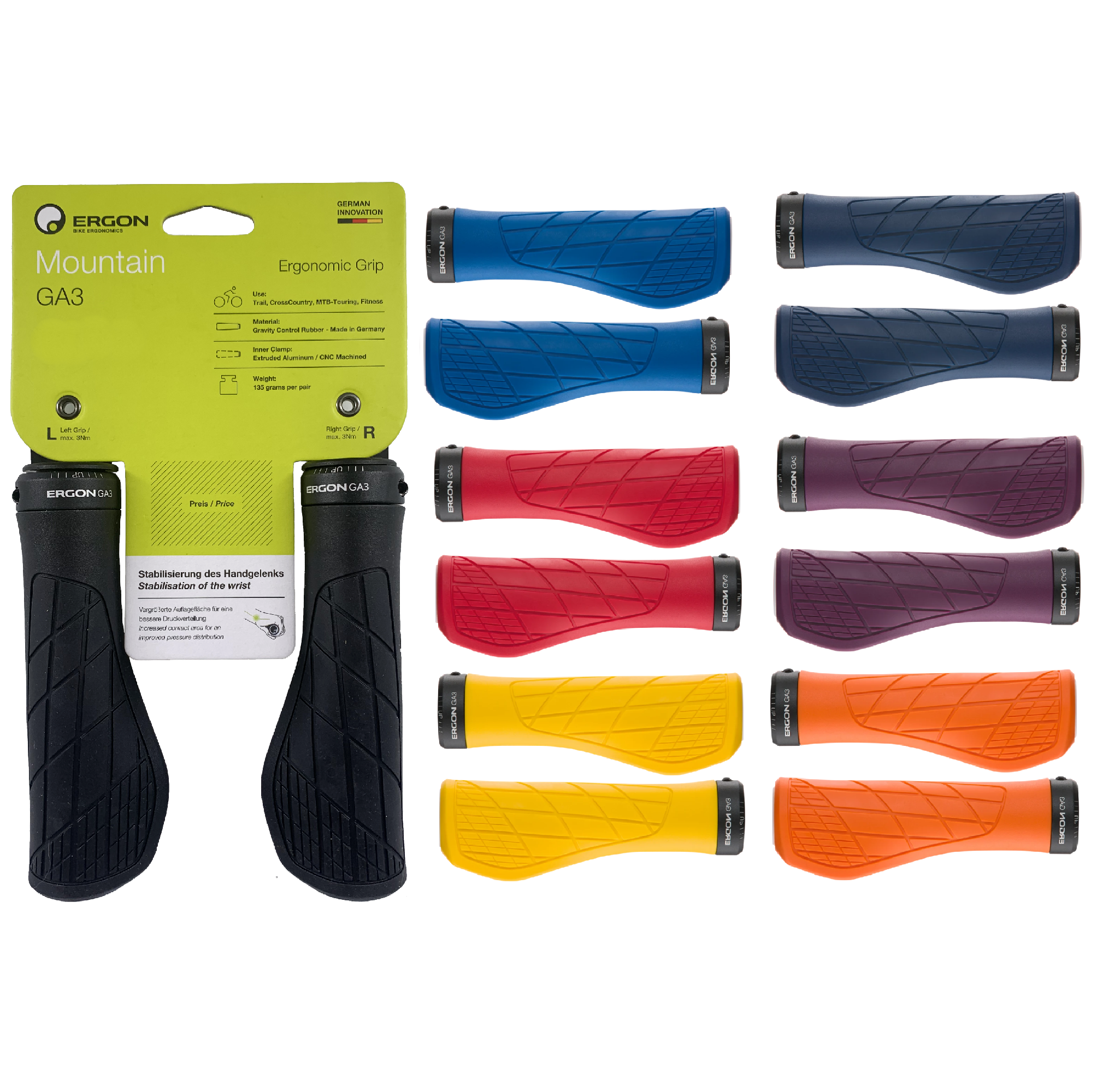 Ergon GA3 Ergonomic ATB Grips - The Bikesmiths