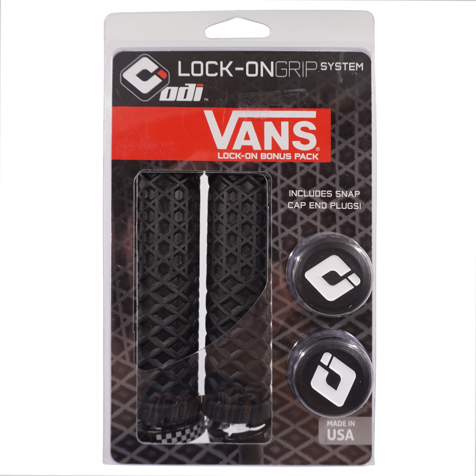 Buy black-w-checker-clamp ODI Vans Lock-On 130mm Lock On Grips