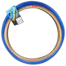 Side view of Panaracer 20"x1.75 HP406 skinwall blue tire.