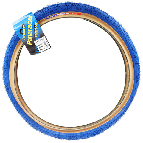 Image of Side view of Panaracer 20"x1.75 HP406 skinwall blue tire.