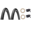 K35 27x1-1/4 black-wall tire with Schrader tube and cloth rim strips