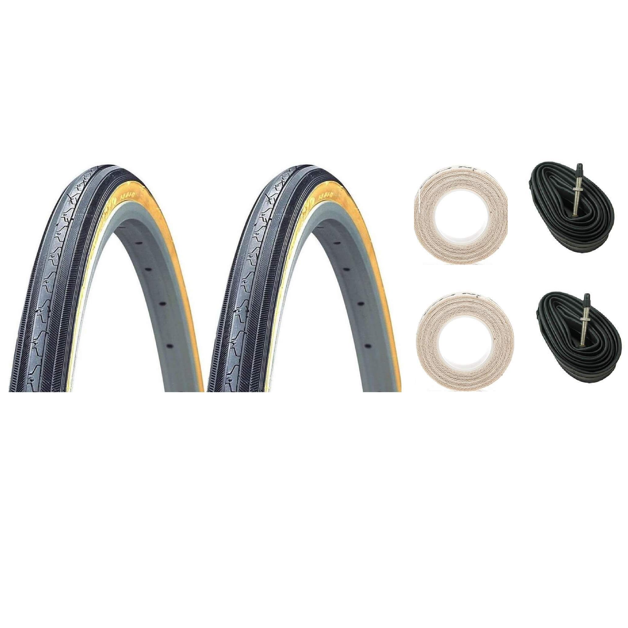 K35 27x1-1/4 gum-wall tire with Presta tube and cloth rim strips