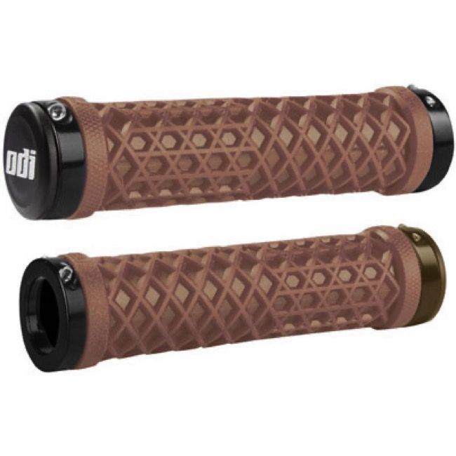 Buy chocolate-brown-w-black-clamps ODI Vans Lock-On 130mm Lock On Grips