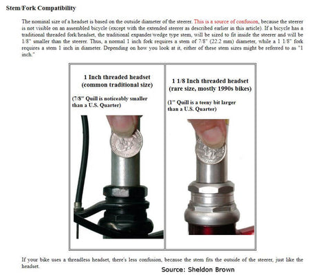 Image of Kalloy AL-822 1-Inch (22.2) Adjustable Threaded Quill Stem